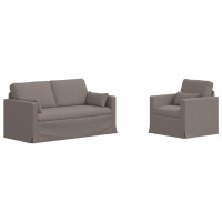 Produktbild för Soffset 2 pcs Taupe 158 x 78 x 80 cm tyg