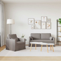Produktbild för Soffset 2 pcs Taupe 158 x 78 x 80 cm tyg