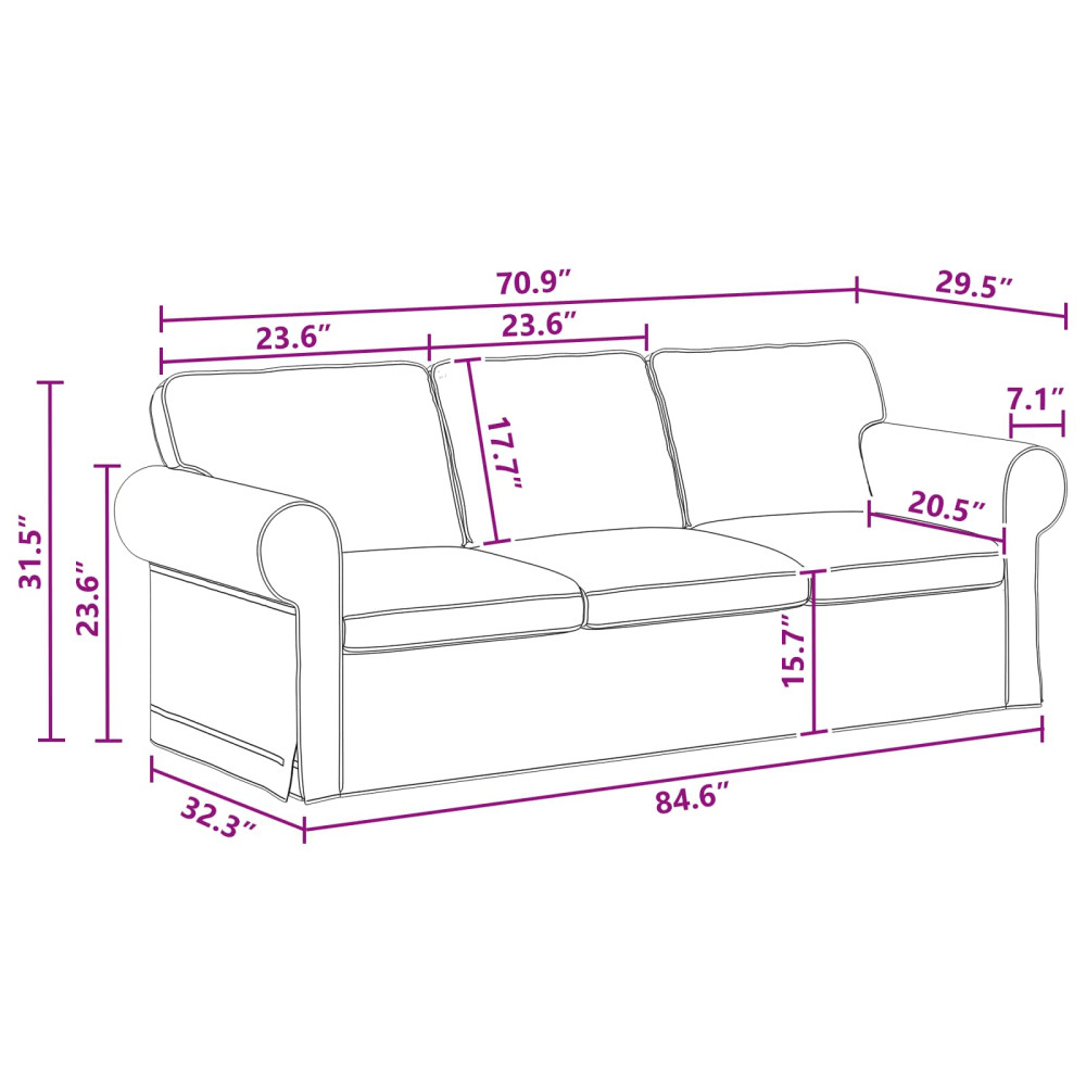 Produktbild för Soffset 2 pcs Mörkgrå 215 x 82 x 80 cm tyg
