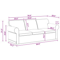 Produktbild för Soffset 2 pcs Mörkgrå 215 x 82 x 80 cm tyg