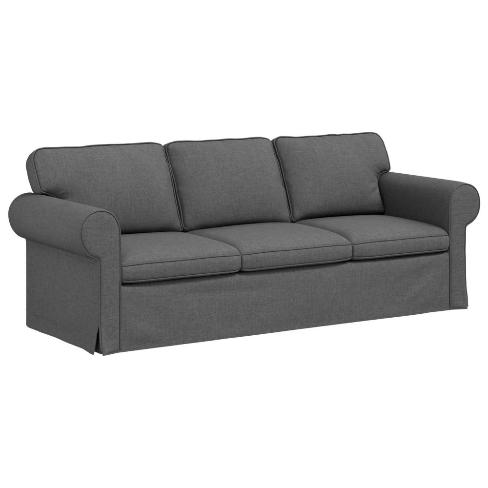 Produktbild för Soffset 2 pcs Mörkgrå 215 x 82 x 80 cm tyg
