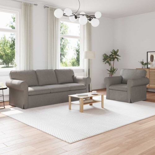 vidaXL Soffset 2 pcs Taupe 215 x 82 x 80 cm tyg