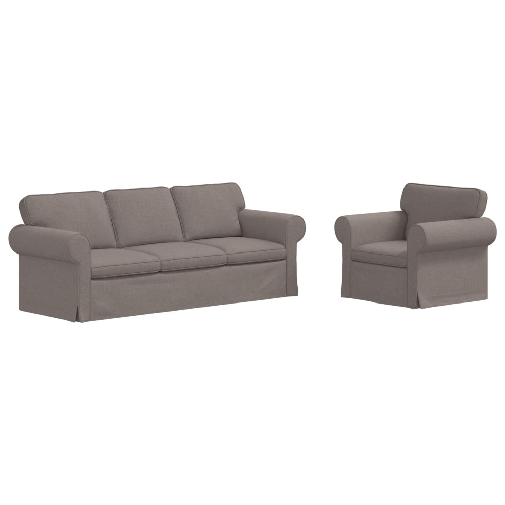 Produktbild för Soffset 2 pcs Taupe 215 x 82 x 80 cm tyg
