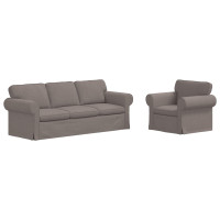 Produktbild för Soffset 2 pcs Taupe 215 x 82 x 80 cm tyg