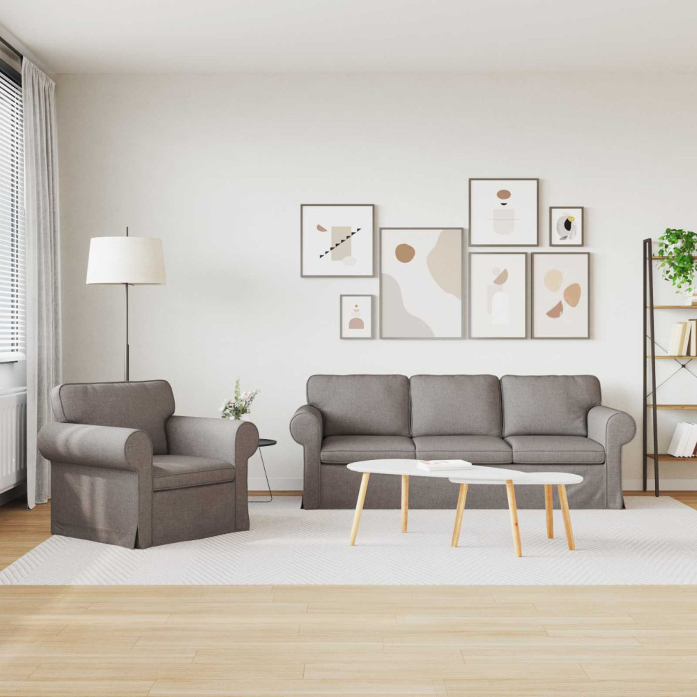 Produktbild för Soffset 2 pcs Taupe 215 x 82 x 80 cm tyg