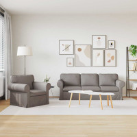 Produktbild för Soffset 2 pcs Taupe 215 x 82 x 80 cm tyg