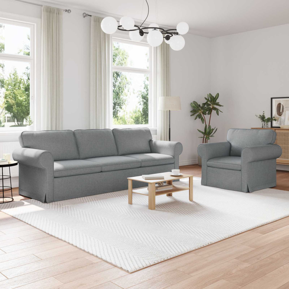 Produktbild för Soffset 2 pcs Ljusgrå 245 x 82 x 80 cm tyg