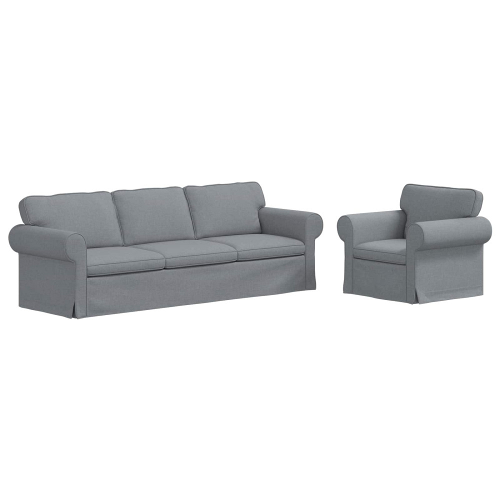 Produktbild för Soffset 2 pcs Ljusgrå 245 x 82 x 80 cm tyg