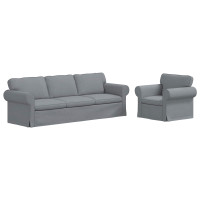 Produktbild för Soffset 2 pcs Ljusgrå 245 x 82 x 80 cm tyg