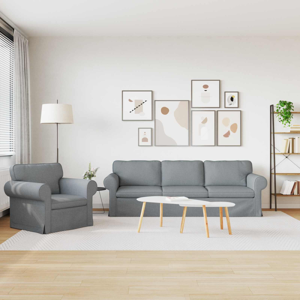 Produktbild för Soffset 2 pcs Ljusgrå 245 x 82 x 80 cm tyg