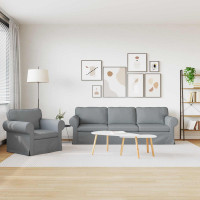 Produktbild för Soffset 2 pcs Ljusgrå 245 x 82 x 80 cm tyg