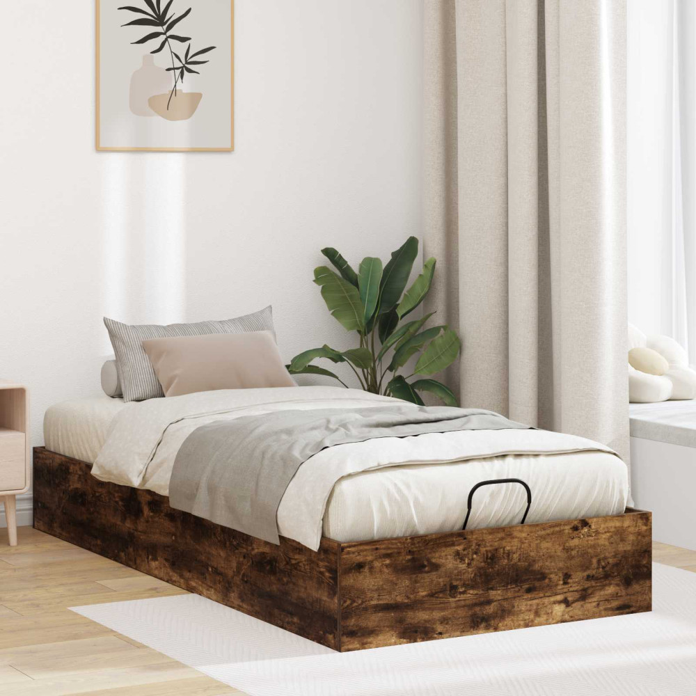 Produktbild för Ottoman Sängram Rökt Ek 75,5 x 190 cm Konstruerat trä