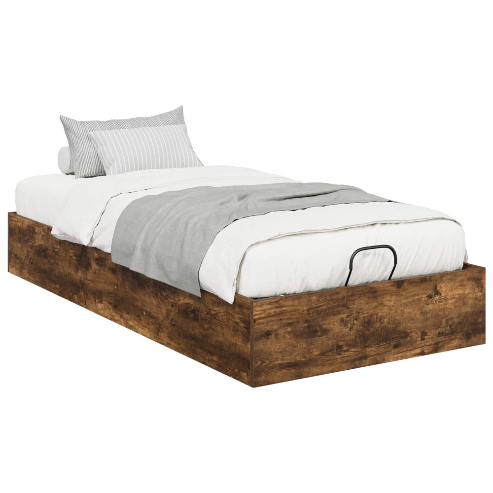 Produktbild för Ottoman Sängram Rökt Ek 75,5 x 190 cm Konstruerat trä