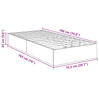Produktbild för Ottoman Sängram Rökt Ek 75,5 x 190 cm Konstruerat trä