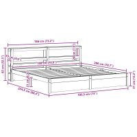 Produktbild för Sängram med huvudgavel Vaxbrun 180 x 200 cm Massiv furu
