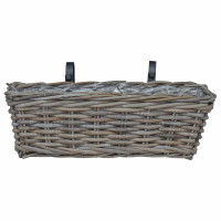 Produktbild för Hängande Planteringskorg 2 st Naturlig grå 48 x 22 x 15 cm