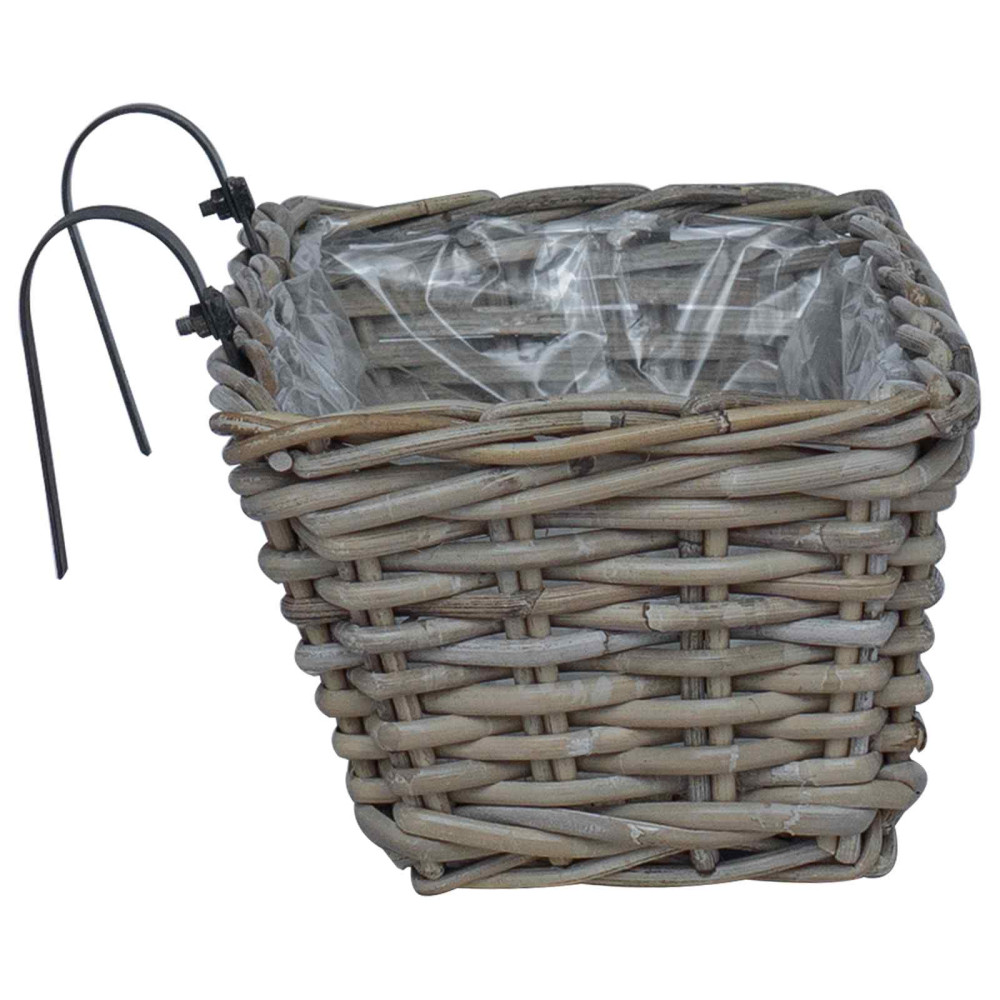 Produktbild för Hängande Planteringskorg 2 st Naturlig grå 48 x 22 x 15 cm