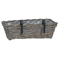 Produktbild för Hängande Planteringskorg 2 st Naturlig grå 48 x 22 x 15 cm