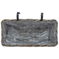 Produktbild för Hängande Planteringskorg 2 st Naturlig grå 48 x 22 x 15 cm