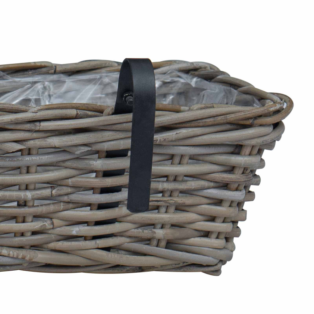 Produktbild för Hängande Planteringskorg 2 st Naturlig grå 48 x 22 x 15 cm