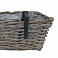 Produktbild för Hängande Planteringskorg 2 st Naturlig grå 48 x 22 x 15 cm