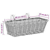 Produktbild för Hängande Planteringskorg 2 st Naturlig grå 48 x 22 x 15 cm