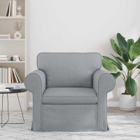 Produktbild för Soffa Ljusgrå 95 x 82 x 80 cm tyg