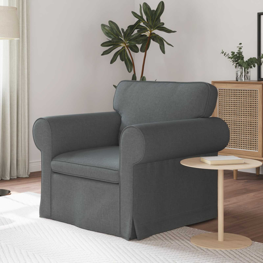 Produktbild för Soffa Mörkgrå 95 x 82 x 80 cm tyg
