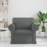 Produktbild för Soffa Mörkgrå 95 x 82 x 80 cm tyg