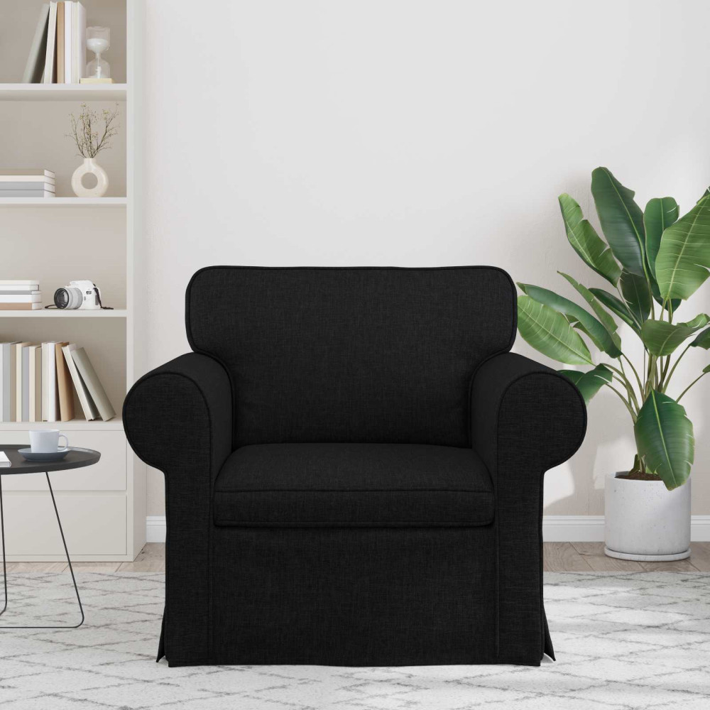 Produktbild för Soffa Svart 95 x 82 x 80 cm tyg
