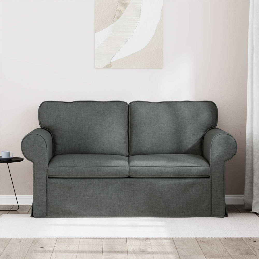 Produktbild för Soffa Mörkgrå 155 x 82 x 80 cm tyg