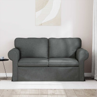 Produktbild för Soffa Mörkgrå 155 x 82 x 80 cm tyg