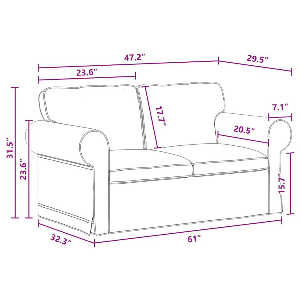 Produktbild för Soffa Mörkgrå 155 x 82 x 80 cm tyg