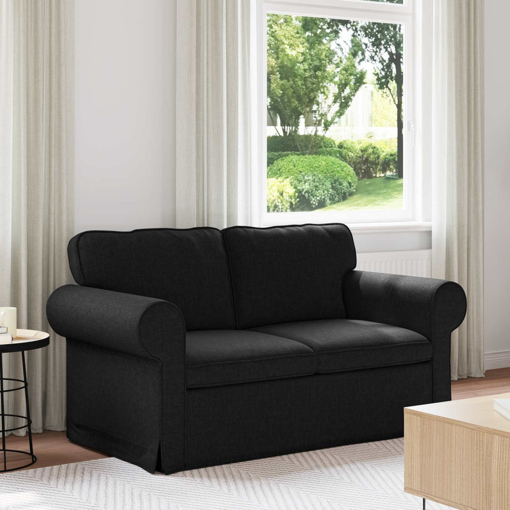 Produktbild för Soffa Svart 155 x 82 x 80 cm tyg