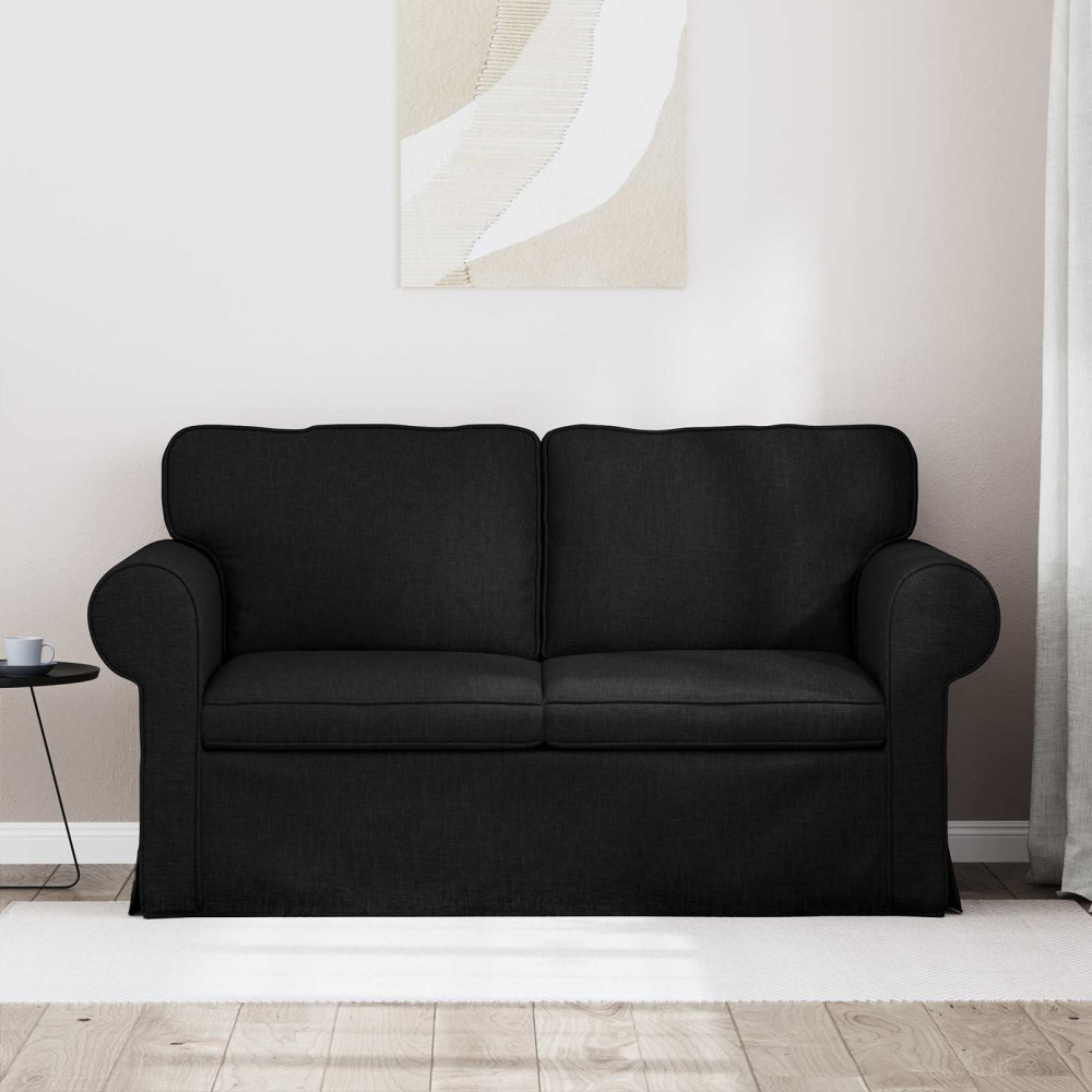 Produktbild för Soffa Svart 155 x 82 x 80 cm tyg