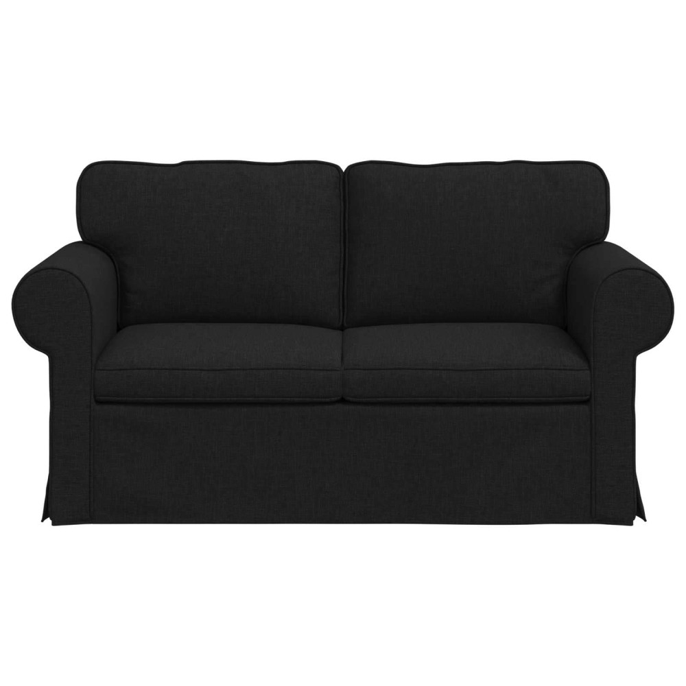 Produktbild för Soffa Svart 155 x 82 x 80 cm tyg