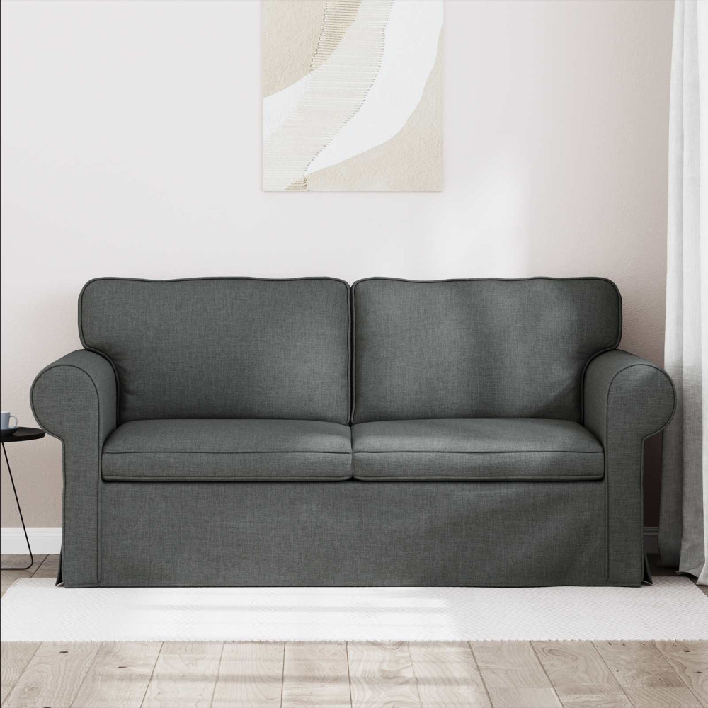 Produktbild för Soffa Mörkgrå 175 x 82 x 80 cm tyg