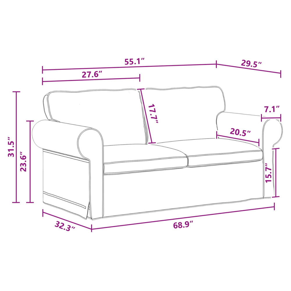 Produktbild för Soffa Mörkgrå 175 x 82 x 80 cm tyg