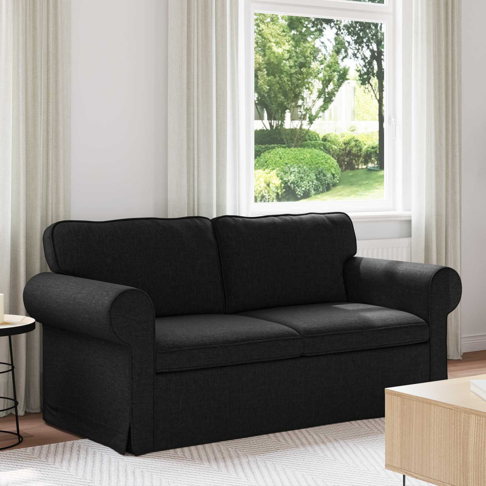 Produktbild för Soffa Svart 175 x 82 x 80 cm tyg