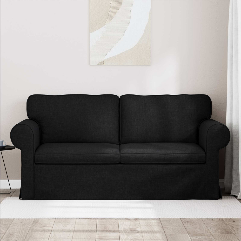 Produktbild för Soffa Svart 175 x 82 x 80 cm tyg