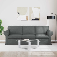 Produktbild för Soffa Mörkgrå 215 x 82 x 80 cm tyg