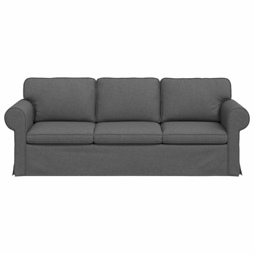 Produktbild för Soffa Mörkgrå 215 x 82 x 80 cm tyg