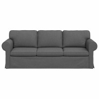 Produktbild för Soffa Mörkgrå 215 x 82 x 80 cm tyg