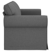 Produktbild för Soffa Mörkgrå 215 x 82 x 80 cm tyg