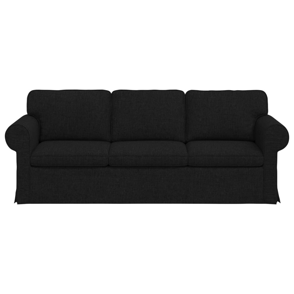 Produktbild för Soffa Svart 215 x 82 x 80 cm tyg