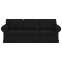 Produktbild för Soffa Svart 215 x 82 x 80 cm tyg
