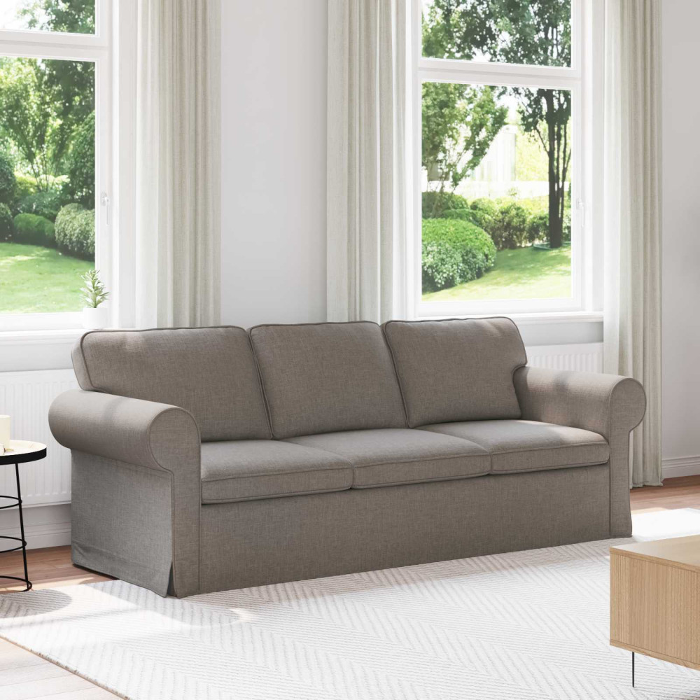 Produktbild för Soffa Taupe 215 x 82 x 80 cm tyg