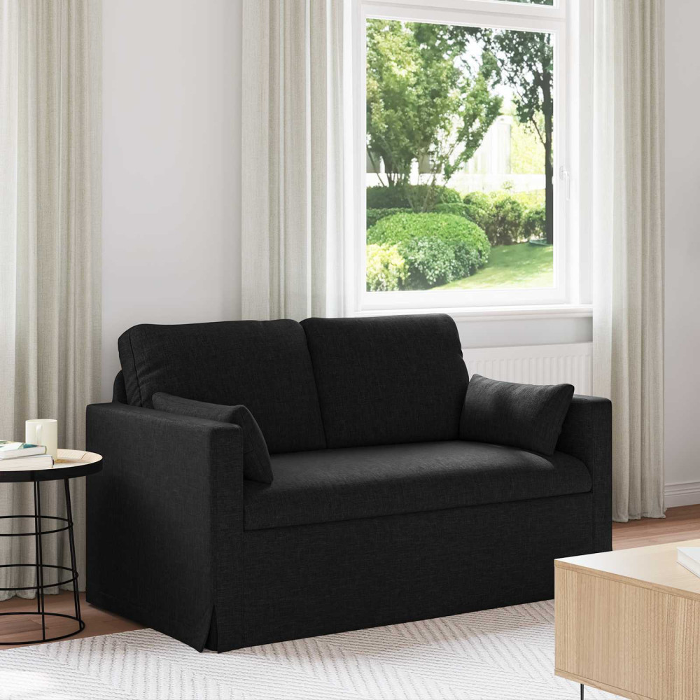 Produktbild för Soffa Svart 139 x 78 x 80 cm tyg