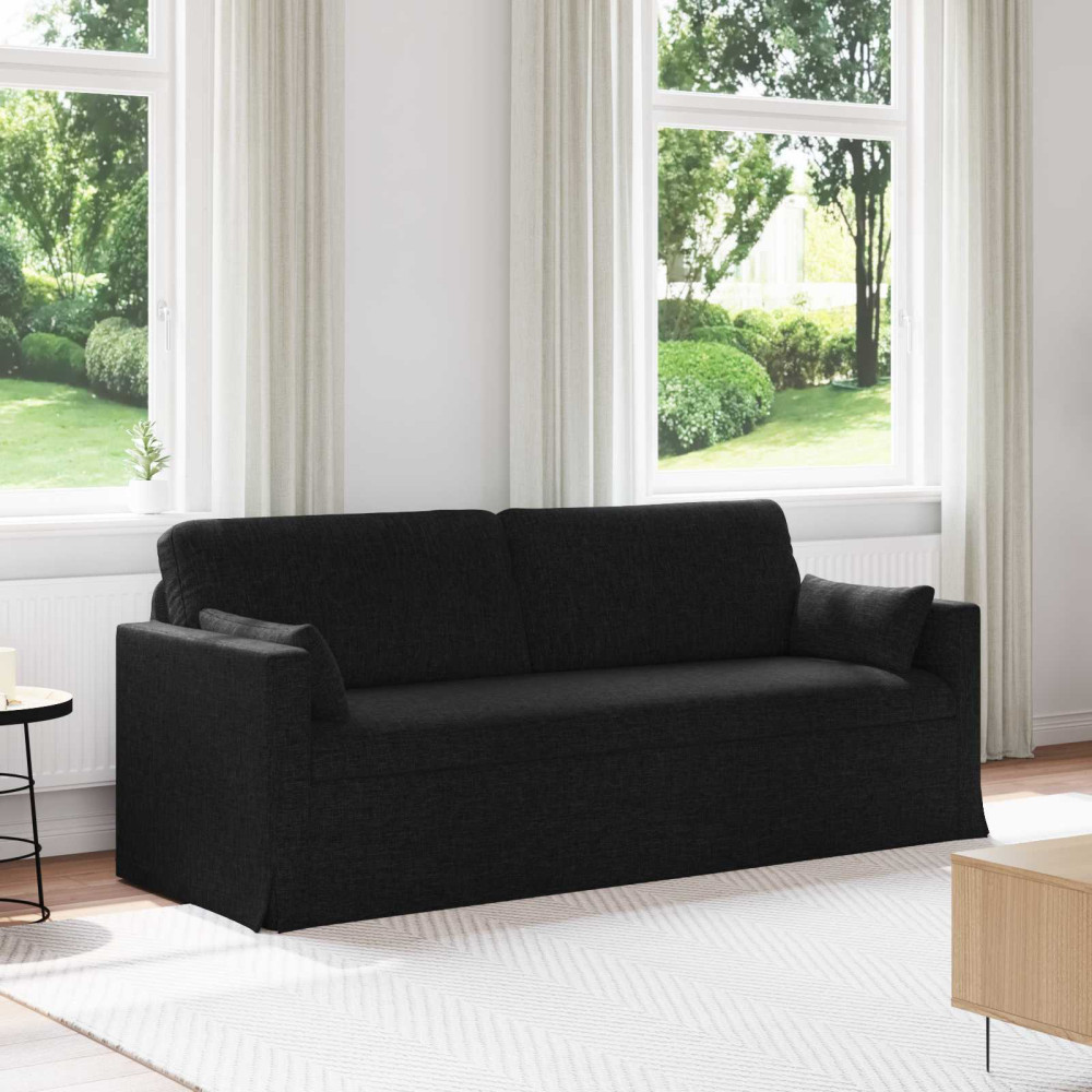 Produktbild för Soffa Svart 198 x 78 x 80 cm tyg