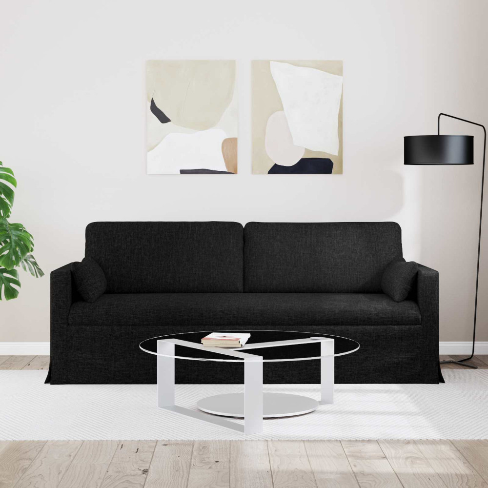 Produktbild för Soffa Svart 198 x 78 x 80 cm tyg